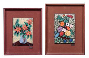 Giuseppe Maretto (Mailand 1908–1984) - 2 Emaillearbeiten mit Blumen
